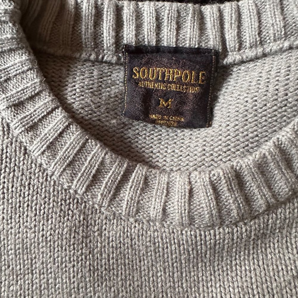 Southpole Authentic Collection gray striped sweater size M - Picture 3 of 8